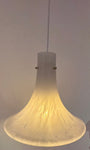 1970s German Glashütte Limburg Mottled Glass Pendant Light