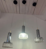 1970s German Staff Leuchten Chrome & Glass Pendant Light 3 available