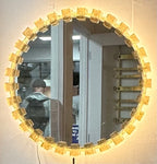 1970s Hillebrand Bronzed Acrylic Wall Mirror
