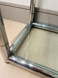 1970s Small Tubular Chrome & Glass Shelving Unit