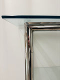 1970s Small Tubular Chrome & Glass Shelving Unit