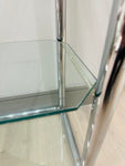 1970s Small Tubular Chrome & Glass Shelving Unit