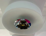 1970s Putzler Opaline Glass & Chrome Wall or Flush Mount Light