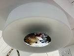 1970s Putzler Opaline Glass & Chrome Wall or Flush Mount Light