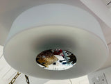 1970s Putzler Opaline Glass & Chrome Wall or Flush Mount Light