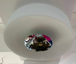 1970s Putzler Opaline Glass & Chrome Wall or Flush Mount Light