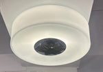 1970s Putzler Opaline Glass & Chrome Wall or Flush Mount Light