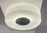 1970s Putzler Opaline Glass & Chrome Wall or Flush Mount Light