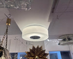 1970s Putzler Opaline Glass & Chrome Wall or Flush Mount Light