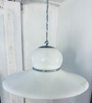1970s White Plexiglass Space Age Guzzini Hanging Light