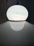1970s White Plexiglass Space Age Guzzini Hanging Light