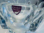 1970s Swedish Orrefors Crystal Glass Corona Bowl