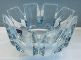 1970s Swedish Orrefors Crystal Glass Corona Bowl