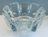 1970s Swedish Orrefors Crystal Glass Corona Bowl