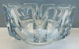 1970s Swedish Orrefors Crystal Glass Corona Bowl