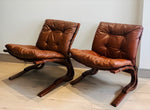 Pair of "Skyline" Bent Beech Lounge Chairs by Einar Hove
