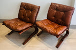 Pair of "Skyline" Bent Beech Lounge Chairs by Einar Hove