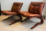 Pair of "Skyline" Bent Beech Lounge Chairs by Einar Hove