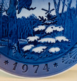 1974 Royal Copenhagen Christmas Plate - "Winter Twilight"