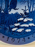 1974 Royal Copenhagen Christmas Plate - "Winter Twilight"