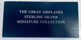 1978 Franklin Mint "The Great Airplanes" Stirling Silver Miniature Collection Set