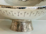 1980s Silver Plated Decorative Hammered Serving Bowl