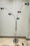 1980s German Christian Koban for DOM Chrome 5 Arm Arc Floor Lamp