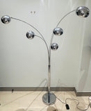 1980s German Christian Koban for DOM Chrome 5 Arm Arc Floor Lamp