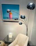 1980s German Christian Koban for DOM Chrome 5 Arm Arc Floor Lamp
