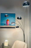1980s German Christian Koban for DOM Chrome 5 Arm Arc Floor Lamp