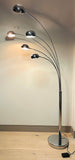 1980s German Christian Koban for DOM Chrome 5 Arm Arc Floor Lamp