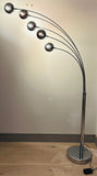 1980s German Christian Koban for DOM Chrome 5 Arm Arc Floor Lamp