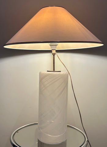 1980s ‘Misty’ Torben Jorgensen for Holmegaard Cylindrical Glass Table Lamp