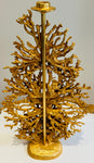 1990s French Galerneau for Galant Coral Gilded Candleholder