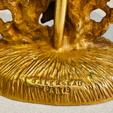 1990s French Galerneau for Galant Coral Gilded Candleholder