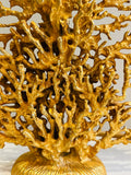 1990s French Galerneau for Galant Coral Gilded Candleholder