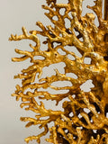 1990s French Galerneau for Galant Coral Gilded Candleholder