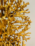 1990s French Galerneau for Galant Coral Gilded Candleholder