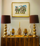 1990s French Galerneau for Galant Coral Gilded Candleholder