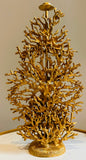 1990s French Galerneau for Galant Coral Gilded Candleholder