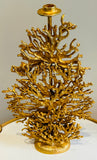 1990s French Galerneau for Galant Coral Gilded Candleholder