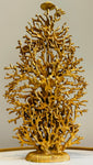 1990s French Galerneau for Galant Coral Gilded Candleholder