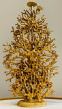 1990s French Galerneau for Galant Coral Gilded Candleholder