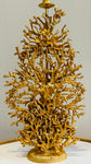1990s French Galerneau for Galant Coral Gilded Candleholder