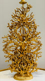 1990s French Galerneau for Galant Coral Gilded Candleholder