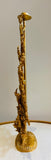 1990s French Galerneau for Galant Coral Gilded Candleholder