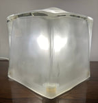 1990s IKEA Frosted Ice Glass Cube Table Lamp
