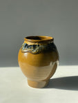 Contemporary Glazed Ceramic Browns & Blue Rustic Pottery Vase