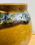 Contemporary Glazed Ceramic Browns & Blue Rustic Pottery Vase