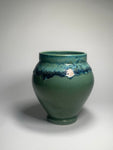 Contemporary Glazed Ceramic Green & Blue Rustic Pottery Vase